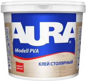 Клей ПВА Столярный Aura Modell PVA 5л для Элементов Мебели, Дерева, Фанеры и Бумаги / Аура