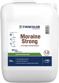 Грунтовка-Концентрат 1:3 Finncolor Moraine Strong 10л Укрепляющая, Бесцветная для Внутренних Работ / Финнколор