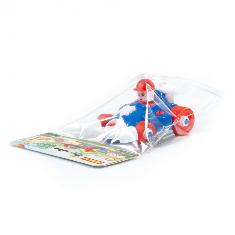 Конструктор-транспорт "Автомобиль гоночный" (22 элемента) (в пакете)