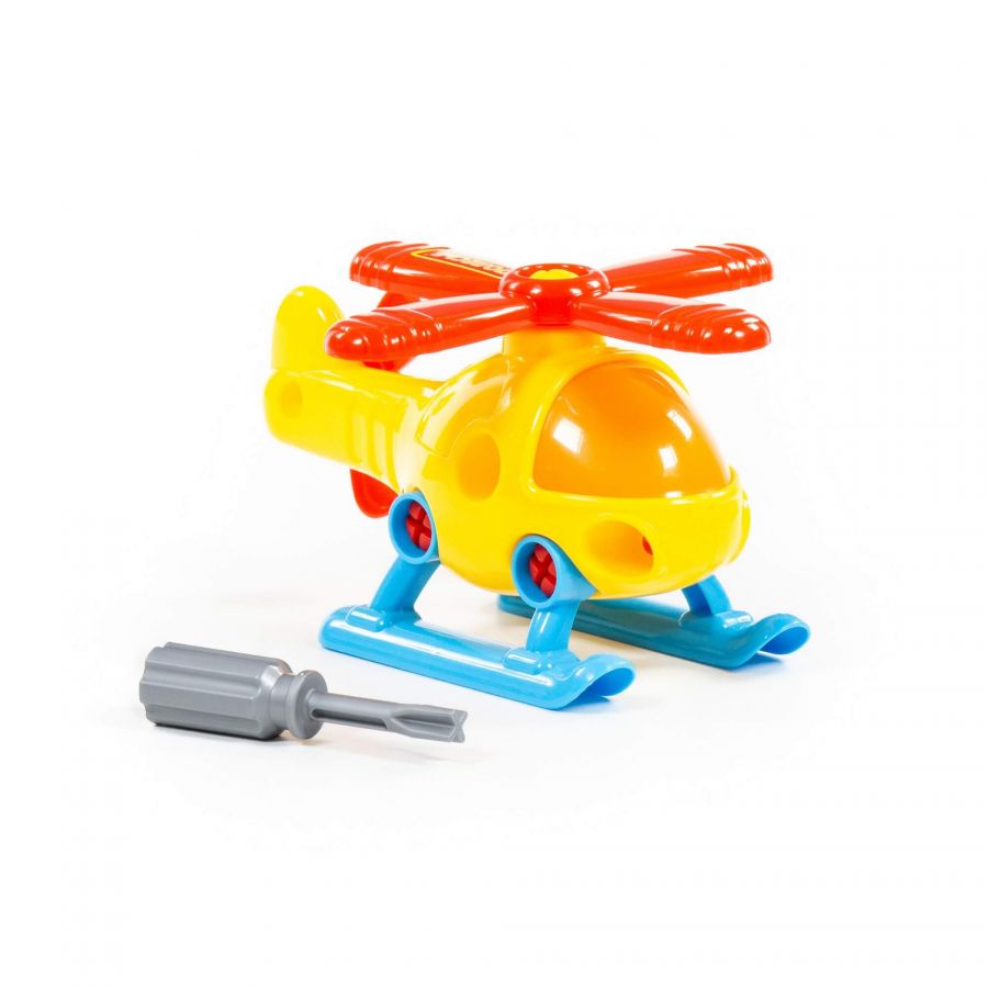 Конструктор-транспорт "Вертолёт" (16 элементов) (в сеточке)