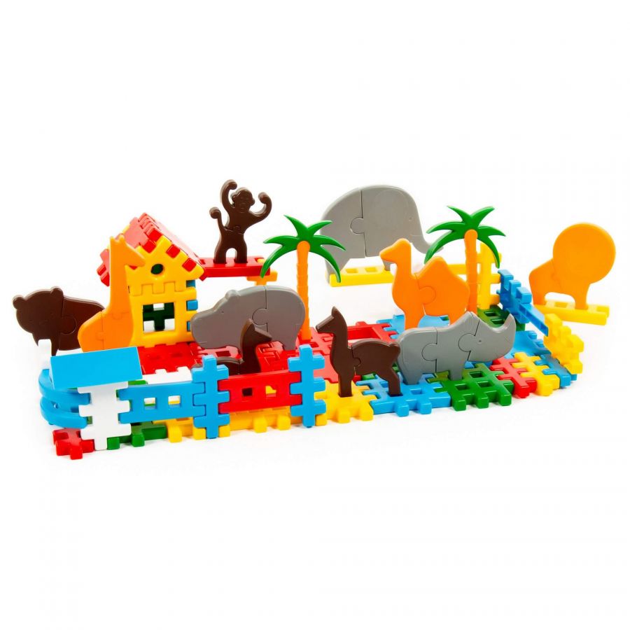 Конструктор "Зоопарк" (117 элементов) (в мешке)