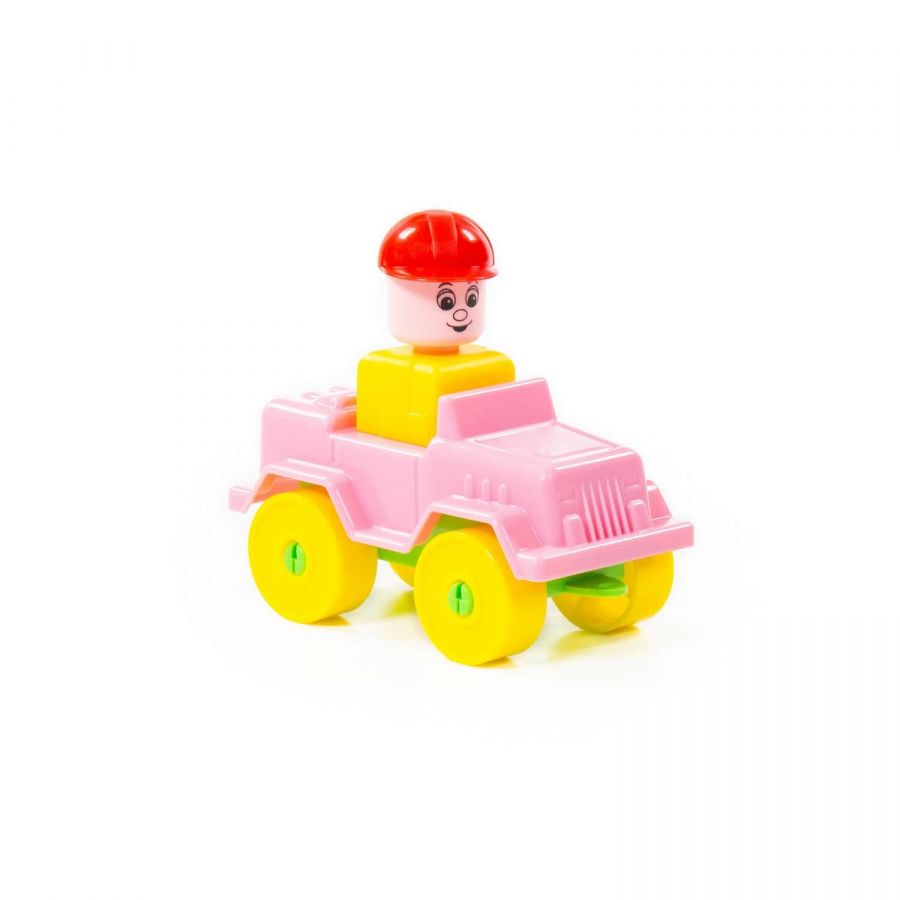 Конструктор "Юный путешественник" - Автомобиль-джип (9 элементов) (в пакете)