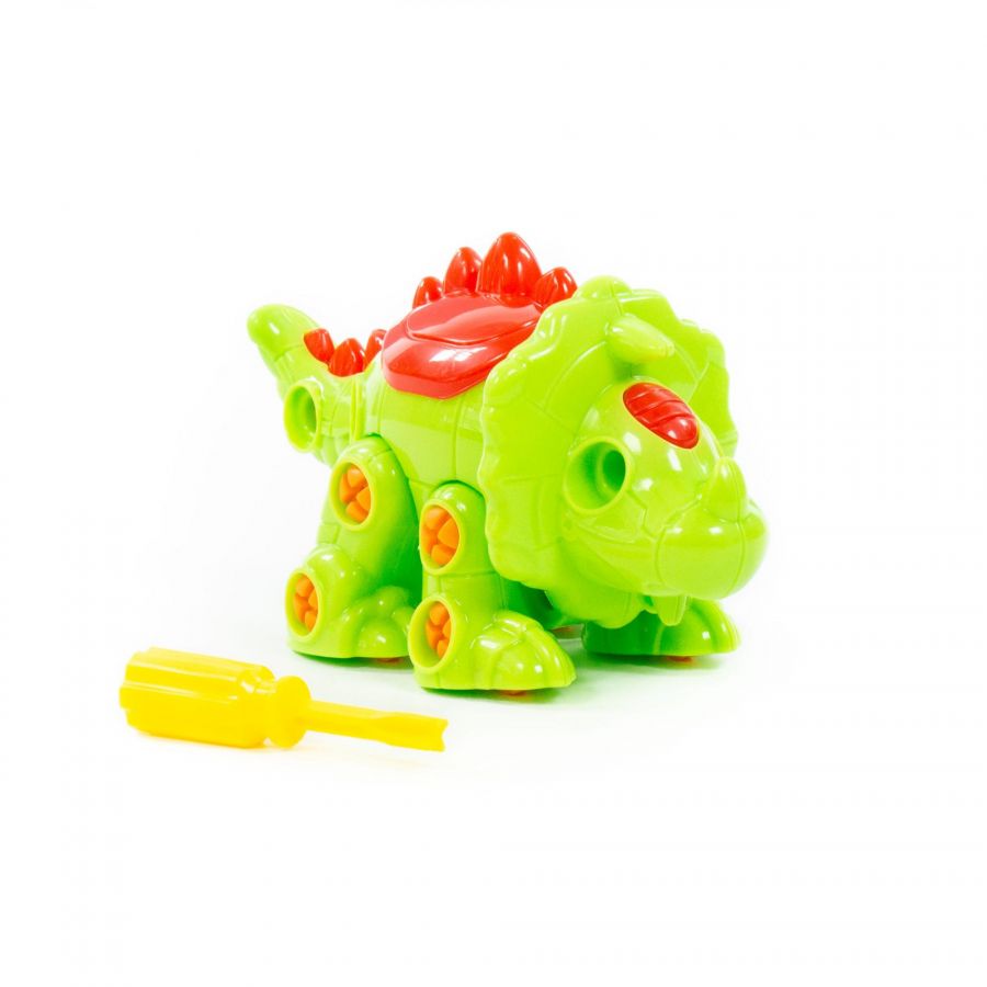 Конструктор-динозавр "Трицератопс" (32 элемента) (в пакете)