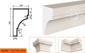 Карниз Фасадный Lepninaplast  КВ-350/1  В350хШ200хД2000 мм / Лепнинапласт