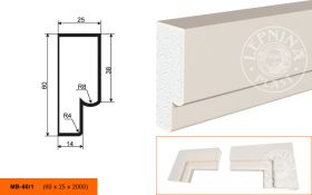 Фасадный Молдинг Lepninaplast  МВ-60/1 В60хШ25хД2000 мм / Лепнинапласт