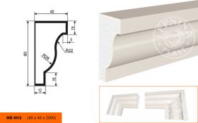 Фасадный Молдинг Lepninaplast  МВ-80/2  В80хШ40хД2000 мм / Лепнинапласт.