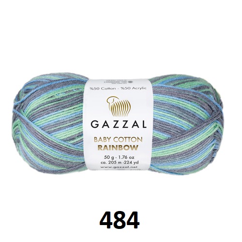 Пряжа BABY COTTON  rainbow Gazzal (GBCR)