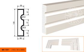 Фасадный Молдинг Lepninaplast МВ-135/1  В135хШ30хД2000 мм / Лепнинапласт