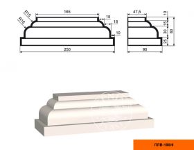 База Пилястры Lepninaplast ПЛВ-150/6 В80хШ90хД165 мм / Лепнинапласт