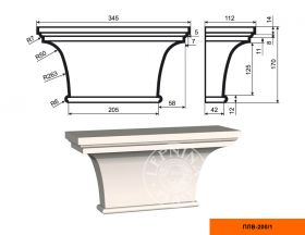 Капитель Пилястры Lepninaplast ПЛВ-200/1 В170хШ112хД345 мм / Лепнинапласт