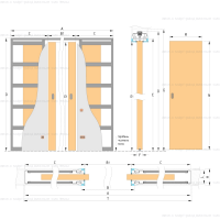 Пенал Double-LUX/PLASTER обрамление наличниками и штукатуркой (полотно от 2000 до 2400 мм) схема