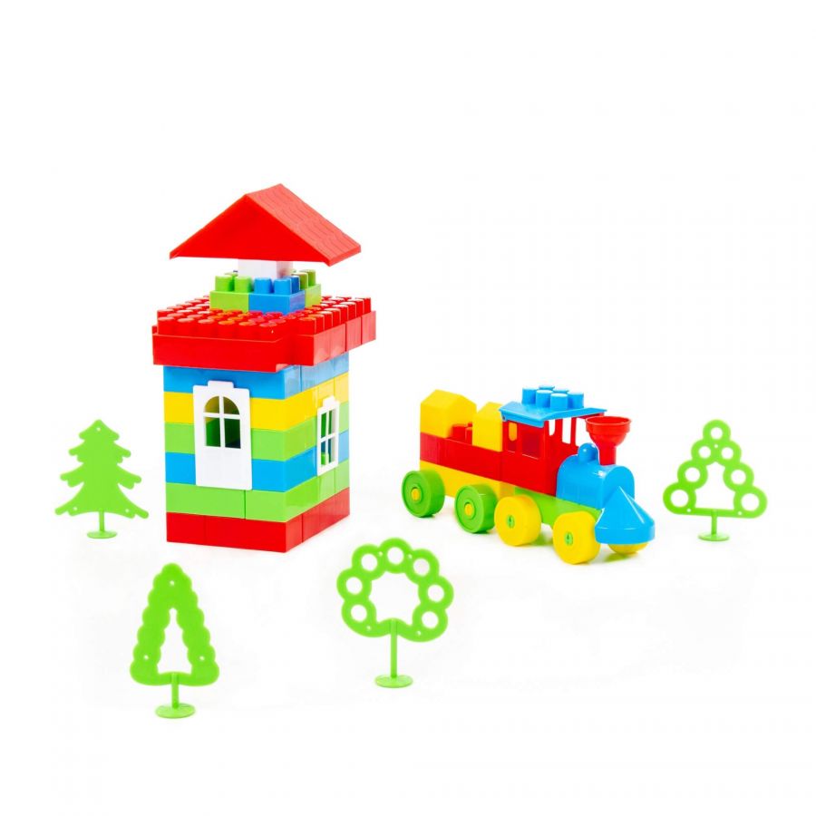 Конструктор "Строитель" (Малый, 66 элементов) (в мешке)