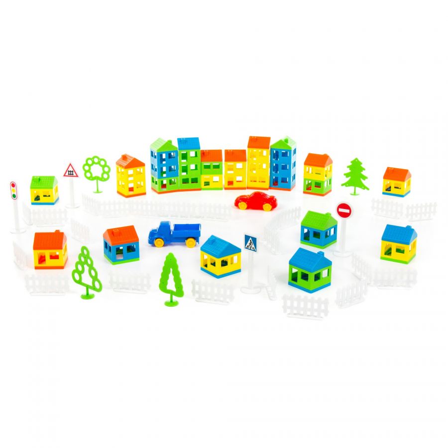 Конструктор "Построй свой город" (92 элемента) (в пакете)