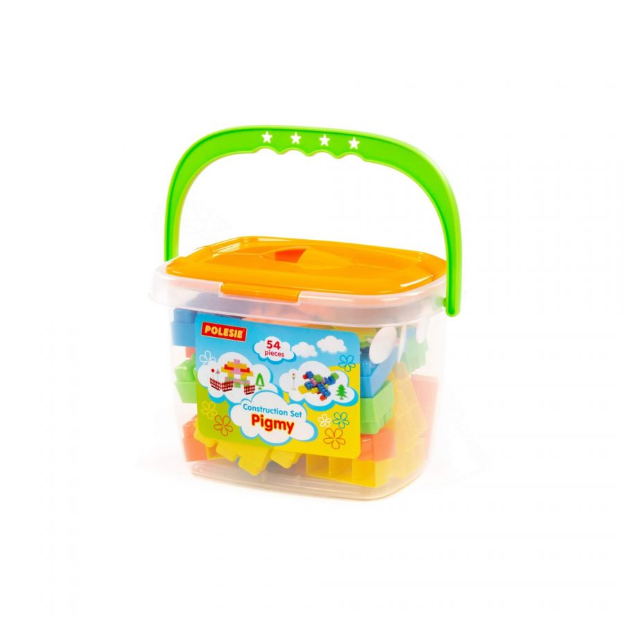 Конструктор "Малютка" (54 элемента) (в ведёрке)