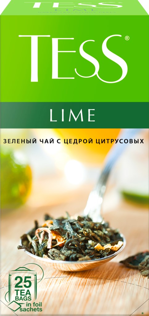 Чай зеленый TESS Lime, 25пак, Россия