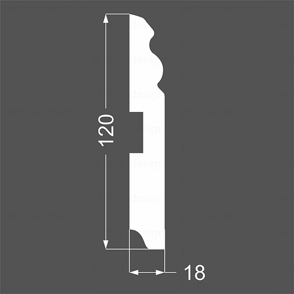 Плинтус DeArtio Р 5.120.18 под покраску