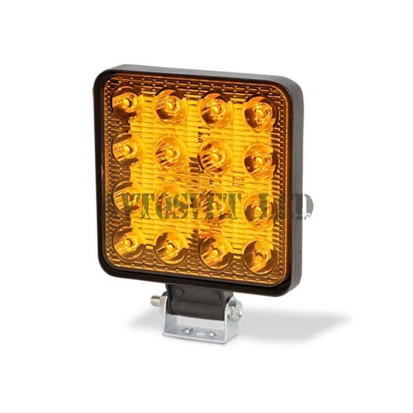 Фары желтые светодиодные AS16YS-48W SLIM стробоскоп