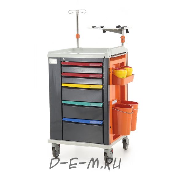 Столик реанимационный, анестезиологический РЕТ02 (ТМ-006АН-00), тележка медицинская