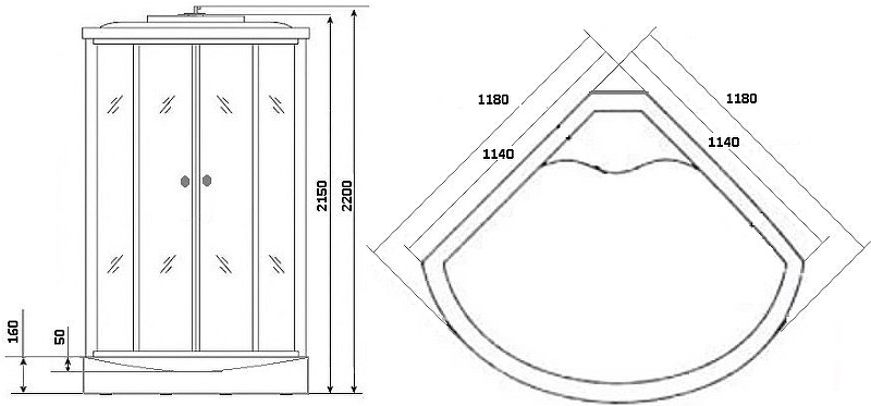 Душевая кабина Niagara Ultra 120x120 NG-5012-01 с гидромассажем ФОТО