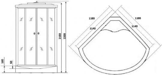 Душевая кабина Niagara Ultra 120x120 NG-5012-01 с гидромассажем ФОТО