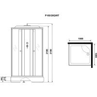Душевая кабина Niagara Promo 100х100 P100/26Q/MT без гидромассажа схема 12
