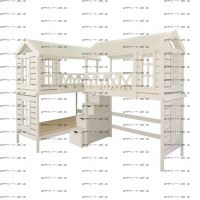 Кровать-чердак Домик угловой Felicia №8А (трехместная)