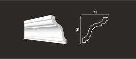Карниз Decor-Dizayn DD44 Белая Лепнина Д2000хВ76хТ76 / Декор Дизайн.
