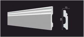 Плинтус Decor-Dizayn DD27 Белая Лепнина Д2000хВ59хТ13 / Декор Дизайн.