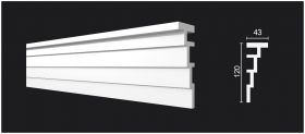 Карниз Decor-Dizayn DD514 Белая Лепнина Д2000хВ120хТ43 / Декор Дизайн.
