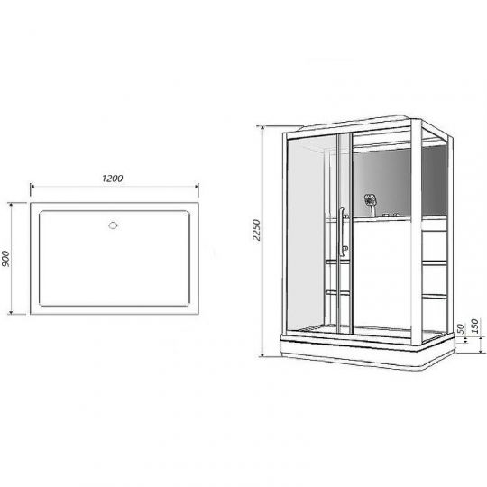 Душевая кабина Grossman 120x90 GR127L с гидромассажем схема 10