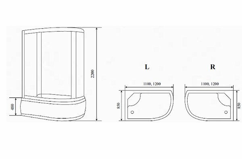 Душевая кабина Timo Standart 120x85 T-5520R схема 7