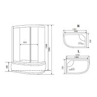 Душевая кабина Timo Standart 120x85 L T-6620 S F без гидромассажа схема 3