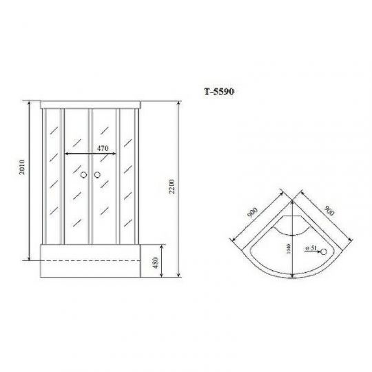 Душевая кабина Timo Standart 90x90 T-5590 схема 9