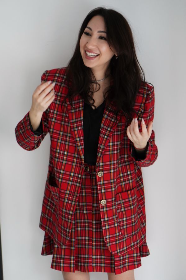 Юбка  в красную клетку