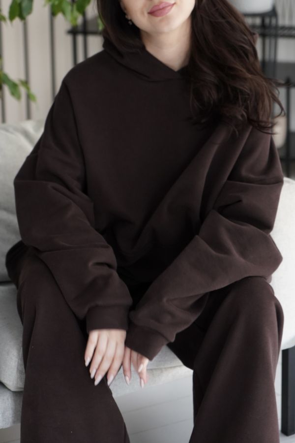 Худи оверсайз в цвете шоколад