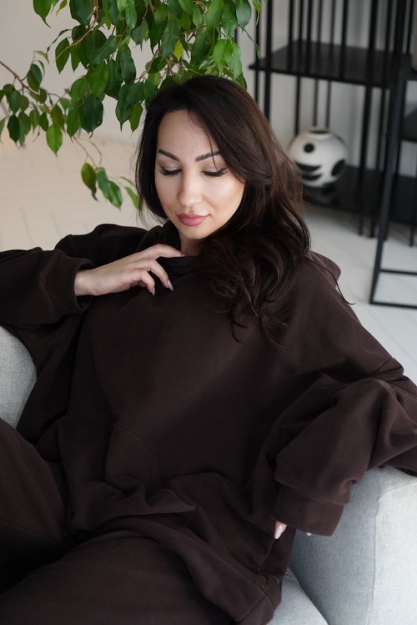 Худи оверсайз в цвете шоколад