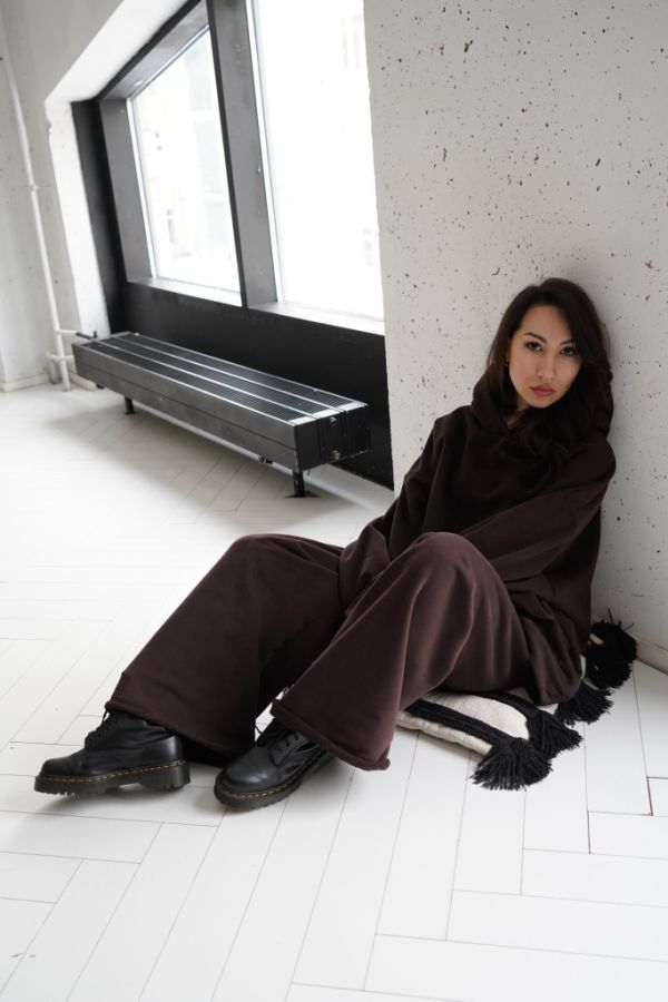 Худи оверсайз в цвете шоколад