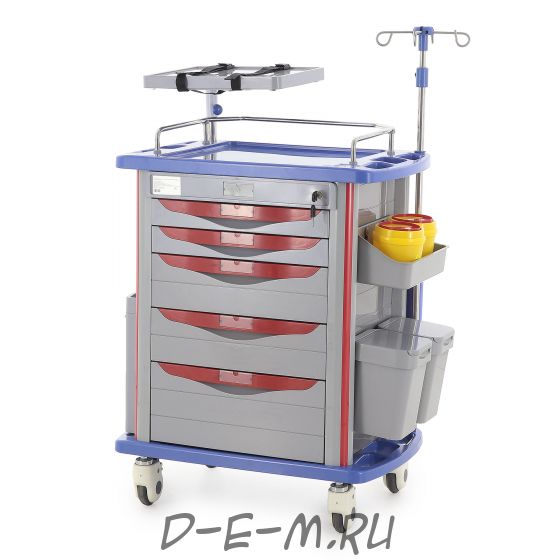 Столик реанимационный, анестезиологический Med-Mos ЕТ750-01 ТМ-001АН-00, тележка медицинская