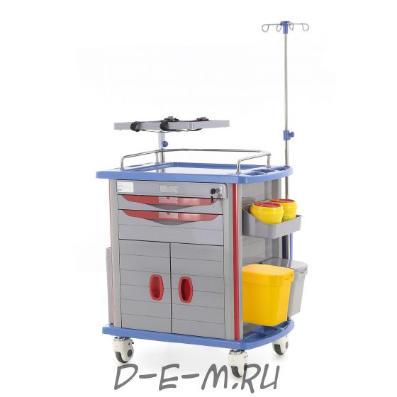 Столик реанимационный, анестезиологический ЕТ850-02 ТМ-021АН-00, тележка медицинская