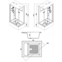 Душевая кабина Esbano ES-108CKRB 100x80 R ESKB108CKRBR без гидромассажа схема 21