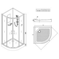 Душевая кабина Esbano ES-100C 100x100 ESKB100C без гидромассажа схема 20