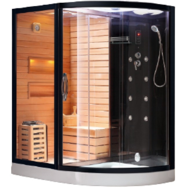 Душевая кабина Cerutti SPA 180х110 LUGANO Nero CT8343 с баней с гидромассажем схема 1