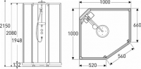 Душевая кабина IDO Showerama 10-5 Comfort 100x100 131.404.207.313 схема 5