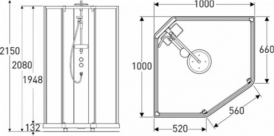 Душевая кабина IDO Showerama 10-5 Comfort 100x100 131.404.207.313 ФОТО