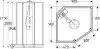 Душевая кабина I90x90 IDO Showerama 10-5 Comfort 558.202.304 схема 8