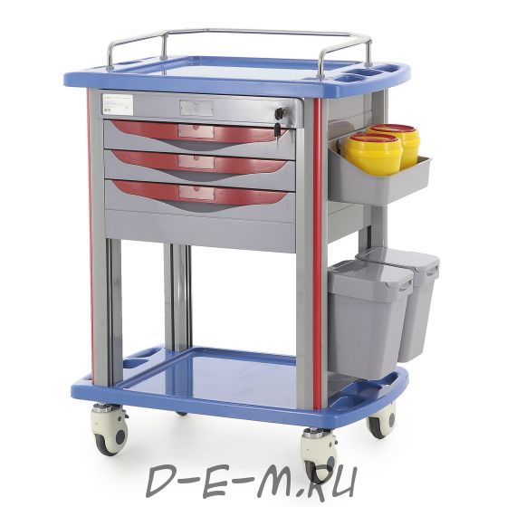 Столик реанимационный, анестезиологический СТ750-03 (ТМ-004АН-00), тележка медицинская