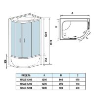 Душевая кабина WeltWasser WW500 Halle 1202 120x90 L 10000003251 без гидромассажа схема 7