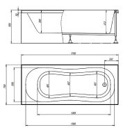 Акриловая ванна Timo Inka 170x70 INKA1770 без гидромассажа схема 4