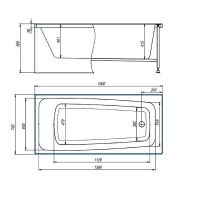 Акриловая ванна Timo Olli 150x70 OLLI1570 без гидромассажа схема 4