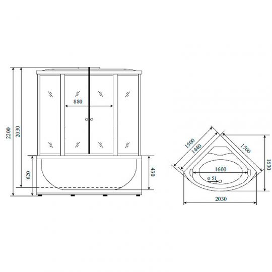 Гидробокс Timo Standart 150x150 T-6655 S F схема 7